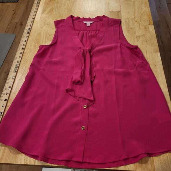 Lilly Pulitzer Pink Sleeveless Button Up Collared Blouse XS - Picture 1 of 8